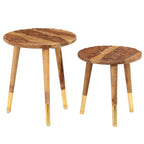 Tavolini da Salotto 2 pz in Legno Massello