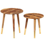 Tavolini da Salotto 2 pz in Legno Massello