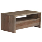 Tavolino da Caffè in Legno Massello di Acacia 90x50x40cm Grigio
