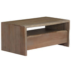 Tavolino da Caffè in Legno Massello di Acacia 90x50x40cm Grigio