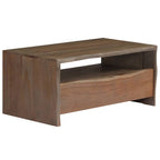 Tavolino da Caffè in Legno Massello di Acacia 90x50x40cm Grigio