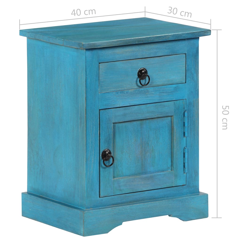 Comodino in Legno Massello di Mango 40x30x50 cm