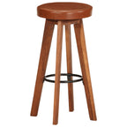 Sgabelli da Bar 2 pz in Vera Pelle e Legno Massello di Acacia