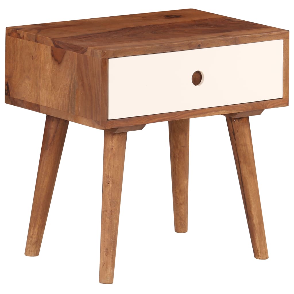 Comodino in Legno Massello di Acacia 45x30x45 cm