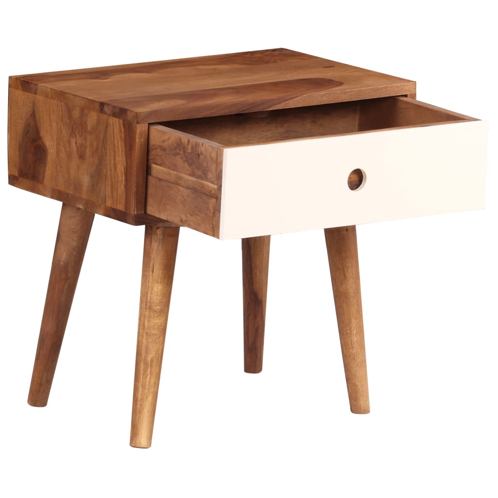 Comodino in Legno Massello di Acacia 45x30x45 cm