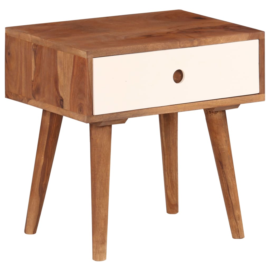 Comodino in Legno Massello di Acacia 45x30x45 cm