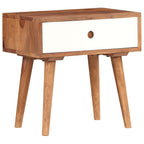 Comodino in Legno Massello di Acacia 45x30x45 cm