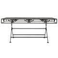 Tavolino da Salotto Pieghevole Vintage Metallo 100x50x45cm Nero