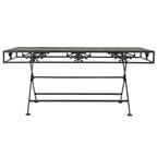 Tavolino da Salotto Pieghevole Vintage Metallo 100x50x45cm Nero