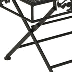 Tavolino da Salotto Pieghevole Vintage Metallo 100x50x45cm Nero