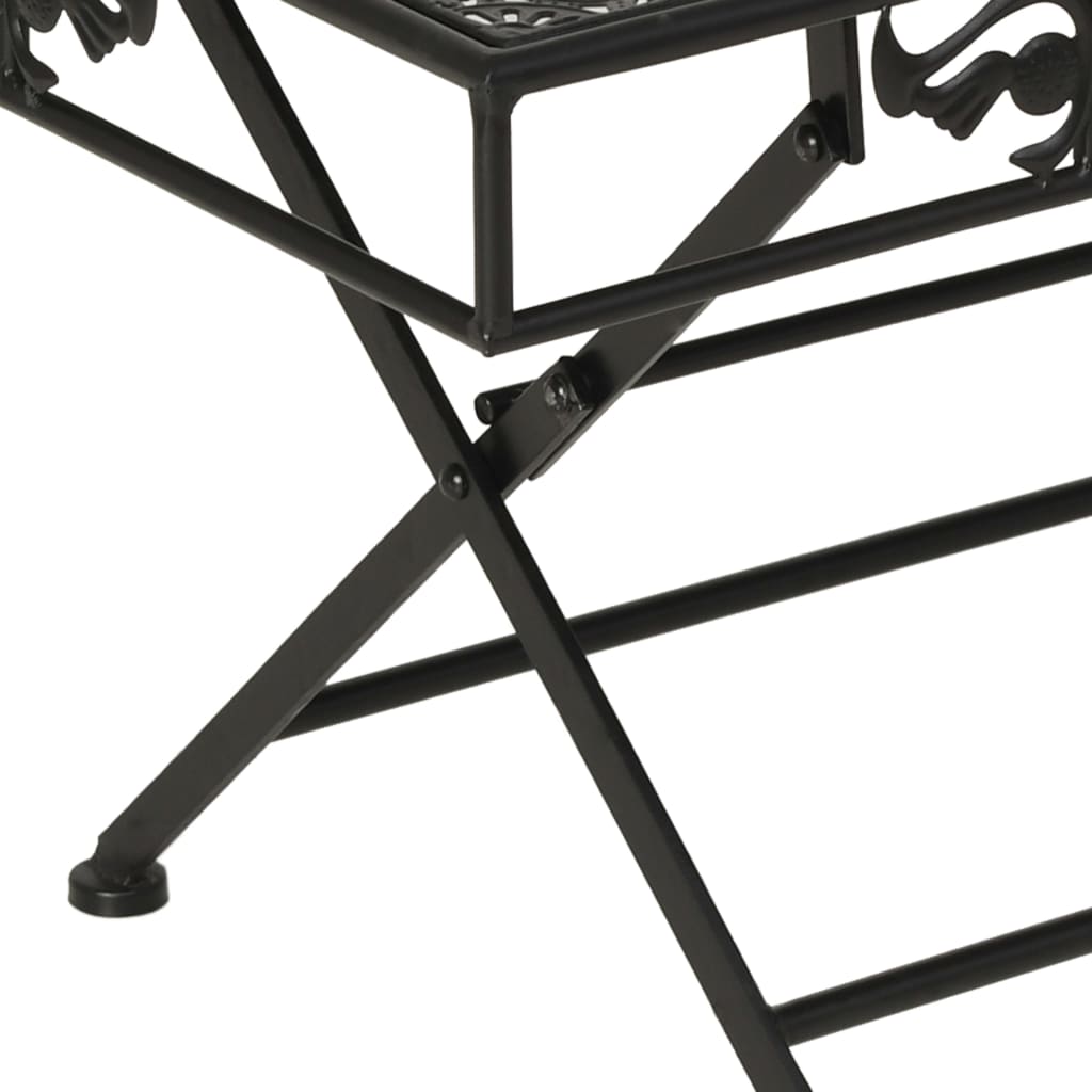 Tavolino da Salotto Pieghevole Vintage Metallo 100x50x45cm Nero
