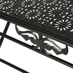 Tavolino da Salotto Pieghevole Vintage Metallo 100x50x45cm Nero