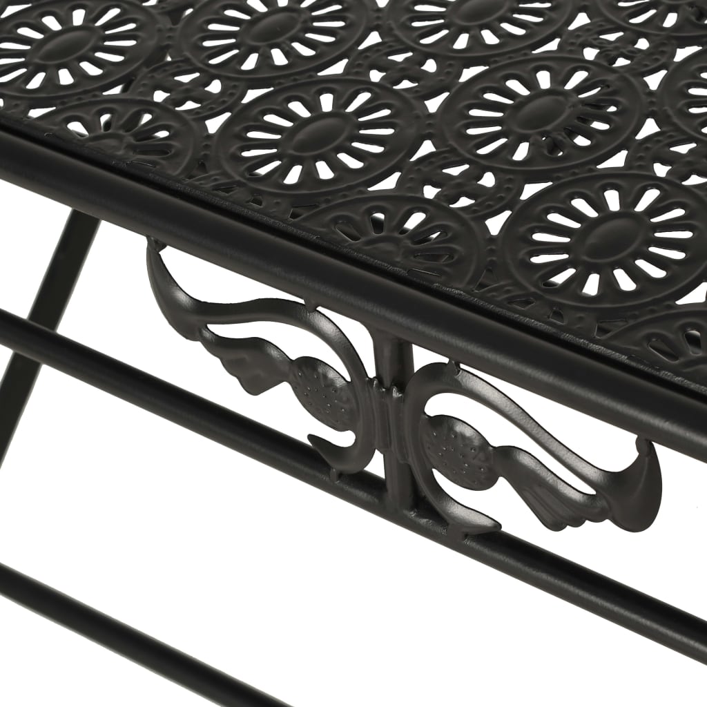 Tavolino da Salotto Pieghevole Vintage Metallo 100x50x45cm Nero