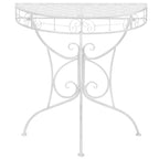 Tavolino Vintage in Metallo Semicircolare 72x36x74 cm Argento