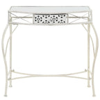 Tavolino Laterale in Stile Francese in Metallo 82x39x76 Bianco