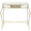 Tavolino Laterale in Stile Francese in Metallo 82x39x76 cm Oro