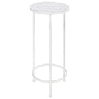 Set Piedistalli per Piante 3 pz Vintage Effetto Bianco Anticato
