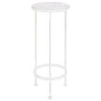 Set Piedistalli per Piante 3 pz Vintage Effetto Bianco Anticato