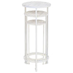 Set Piedistalli per Piante 3 pz Vintage Effetto Bianco Anticato