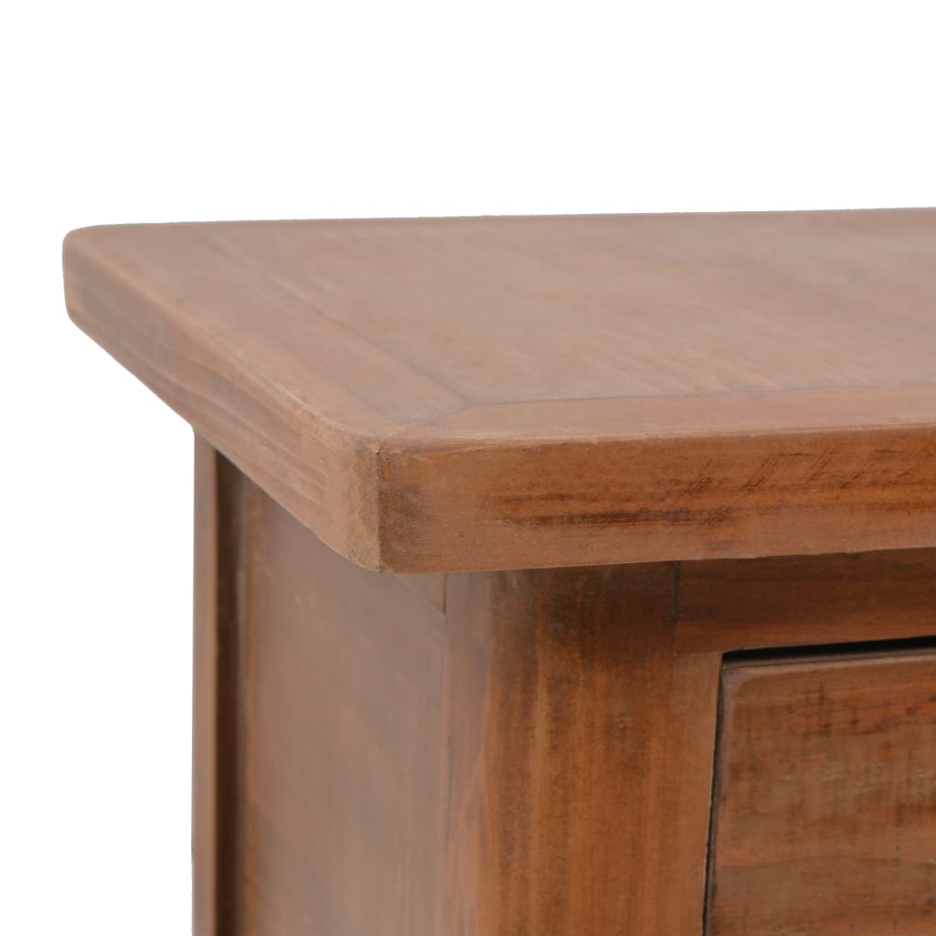 Comodino in Legno Massello di Abete 40x29x68 cm Marrone