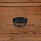 Comodino in Legno Massello di Abete 40x29x68 cm Marrone