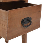 Comodino in Legno Massello di Abete 40x29x68 cm Marrone