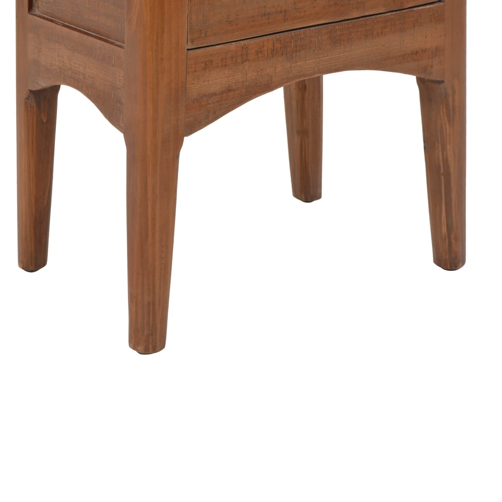 Comodino in Legno Massello di Abete 40x29x68 cm Marrone