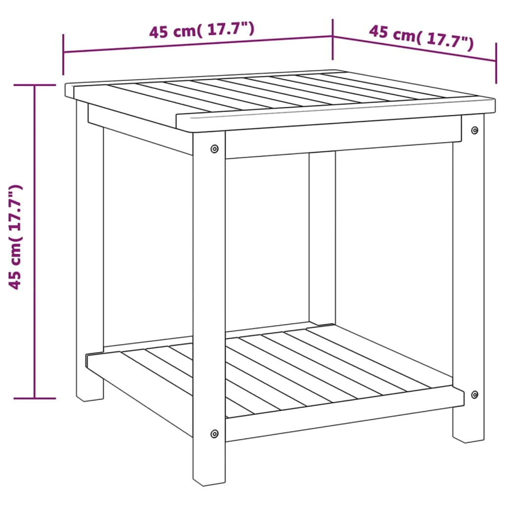 Tavolino in Legno Massello di Acacia 45x45x45 cm