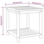 Tavolino in Legno Massello di Acacia 45x45x45 cm