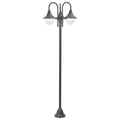 Lampione da Giardino E27 220 cm Alluminio 3 Lampade Bronzo