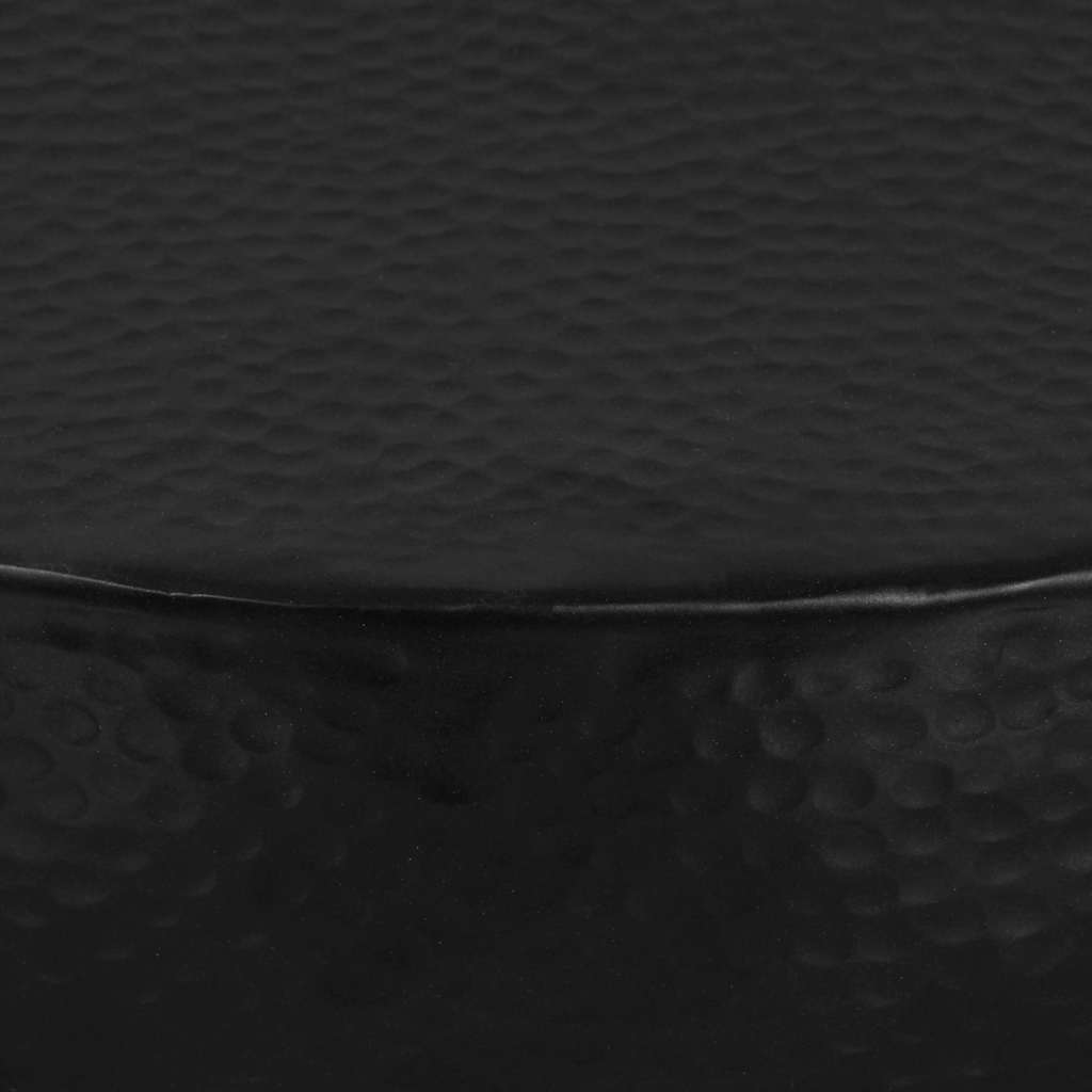 Tavolino da Salotto in Alluminio Martellato 70x30 cm Nero