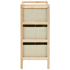 Scaffale con 3 Cesti in Tessuto in Legno di Cedro Beige