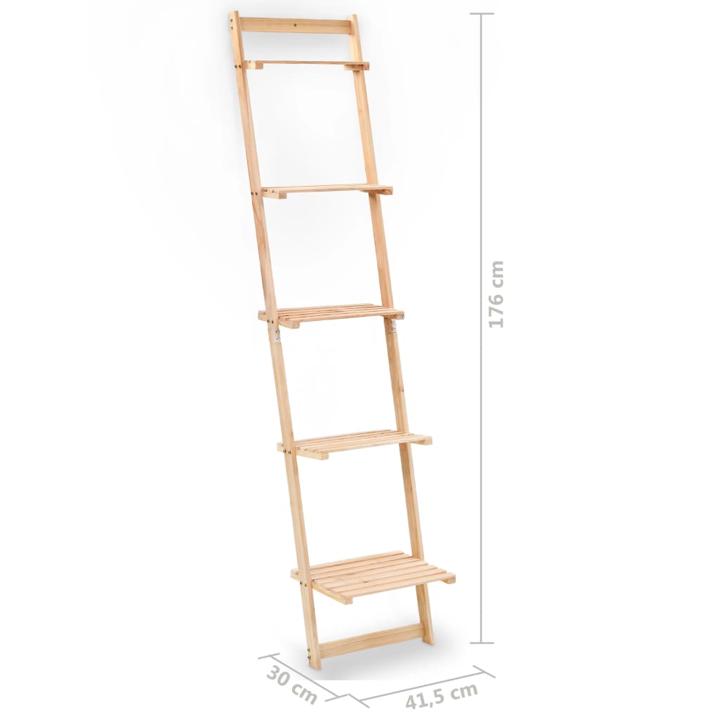 Scala Portaoggetti a Parete in Legno di Cedro 41,5x30x176 cm