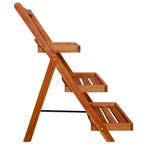 Piedistallo per Piante a 3 Livelli 50x63x80cm Massello d'Acacia
