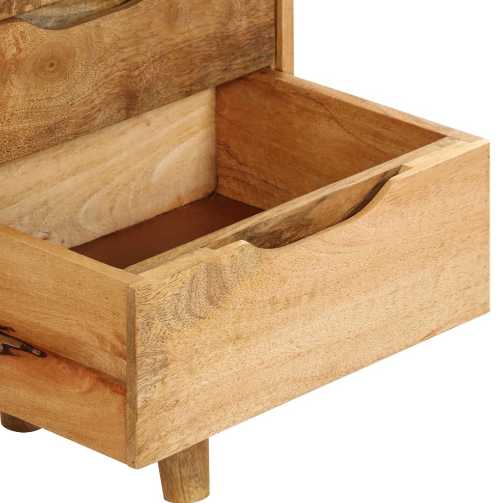 Comodino in Legno Massello di Mango 40x30x59,5 cm