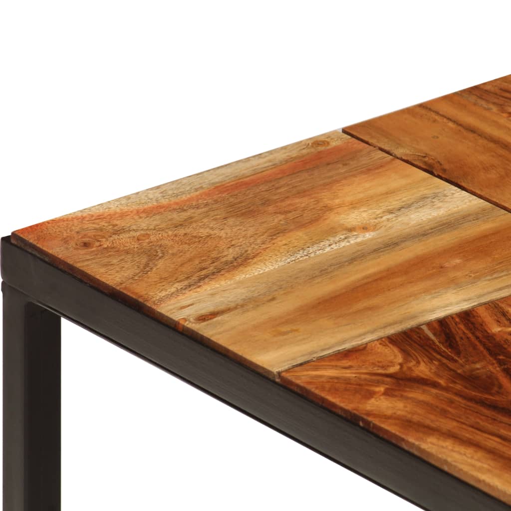 Tavolino 110x60x40 cm in Legno Massello di Acacia e Acciaio