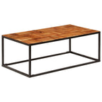 Tavolino 110x60x40 cm in Legno Massello di Acacia e Acciaio