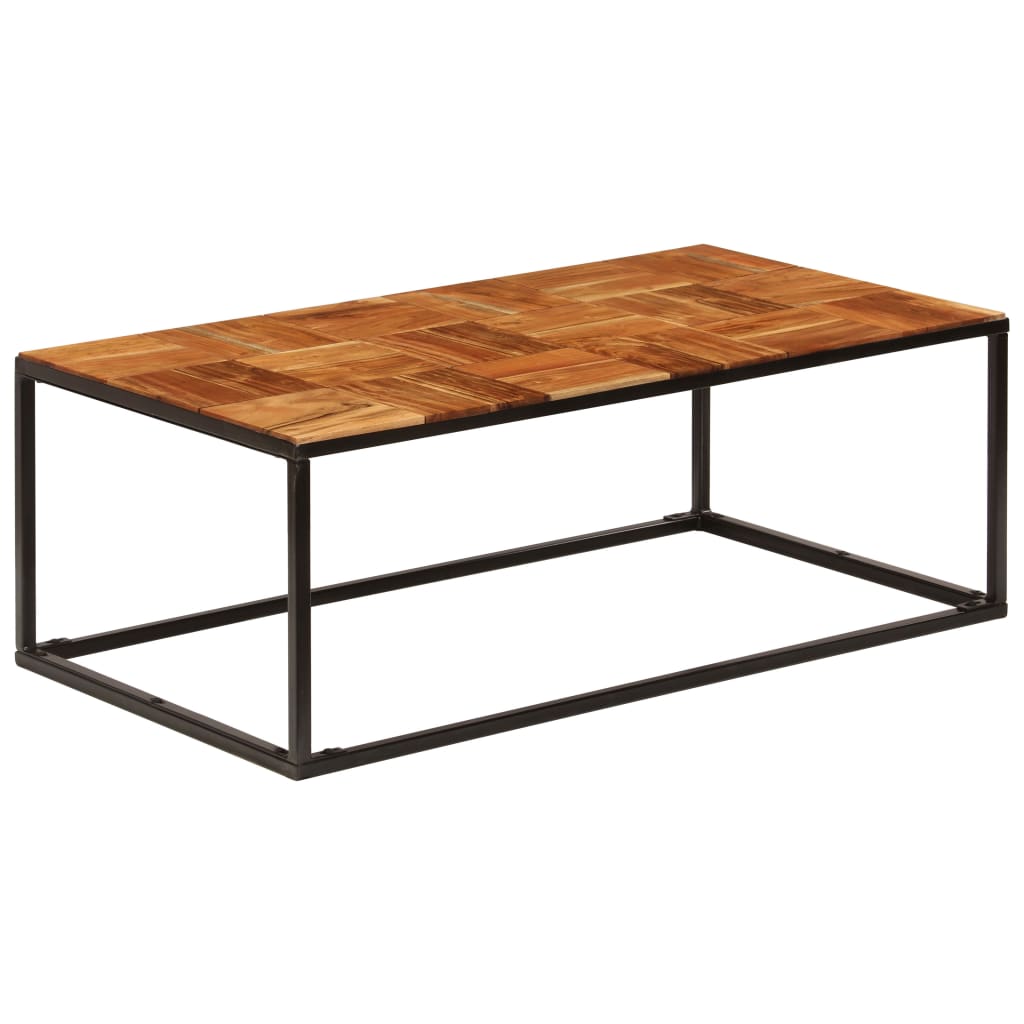 Tavolino 110x60x40 cm in Legno Massello di Acacia e Acciaio