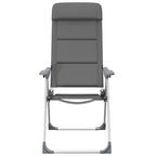 Sedie da Campeggio 2 pz in Alluminio Grigio 58x69x111 cm