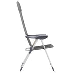 Sedie da Campeggio 2 pz in Alluminio Grigio 58x69x111 cm