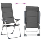 Sedie da Campeggio 2 pz in Alluminio Grigio 58x69x111 cm