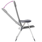 Sedie da Campeggio 2 pz in Alluminio Grigio 58x69x111 cm