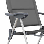 Sedie da Campeggio 2 pz in Alluminio Grigio 58x69x111 cm