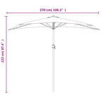 Ombrellone da Balcone Palo in Alluminio Talpa 270x144 cm a Metà