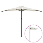 Ombrellone da Balcone Palo in Alluminio Sabbia 300x155cm a Metà