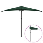Ombrellone da Balcone Palo in Alluminio Verde 300x155 cm a Metà