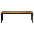 Tavolino da Salotto in Legno Massello di Mango e Acciaio 110 cm