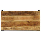 Tavolino da Salotto in Legno Massello di Mango e Acciaio 110 cm