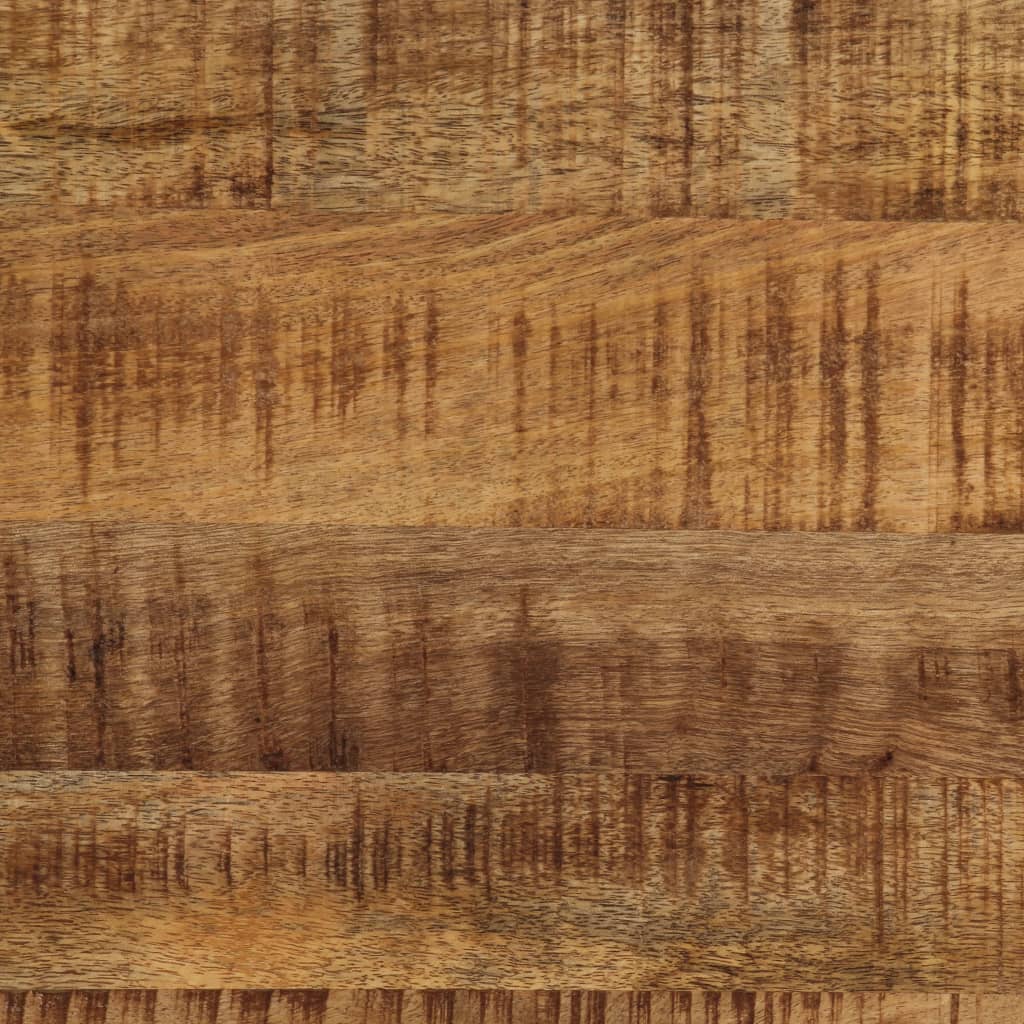 Tavolino da Salotto in Legno Massello di Mango e Acciaio 110 cm