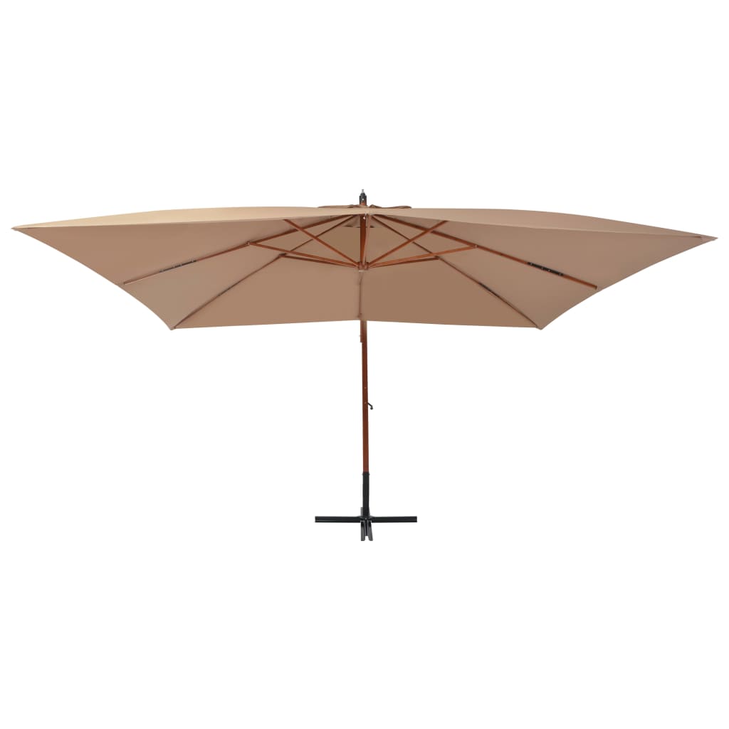 Ombrellone a Sbalzo con Palo in Legno 400x300 cm Tortora